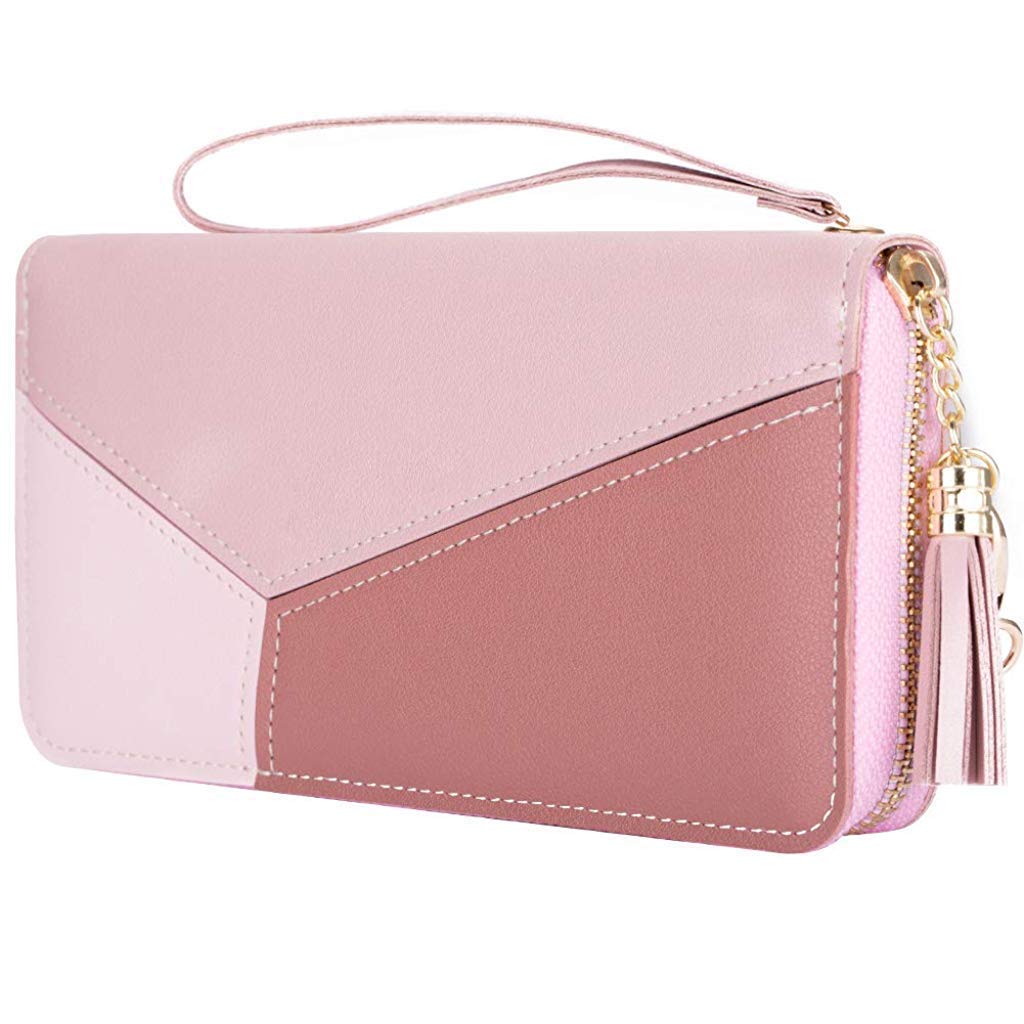 PALAY Women's Long Wallet Tassel PU Leather Multi- Slots Girls Zipper Coin Large Purse Wallet for Women(Pink) PALAY Women's Long Wallet Tassel PU Leather Multi- Slots Girls Zipper Coin Large Purse Wallet for Women(Pink)